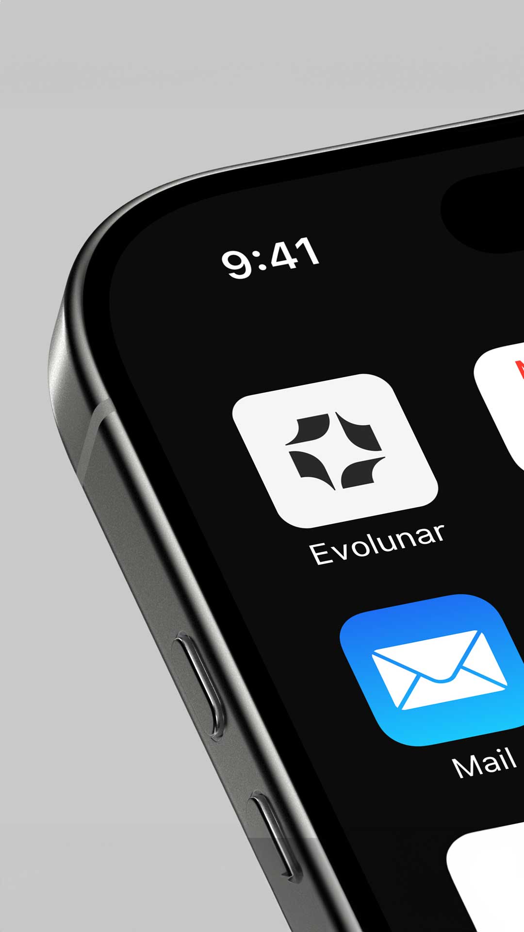 schermata di un iphone che mostra l'icona dell'applicazione di evolunar