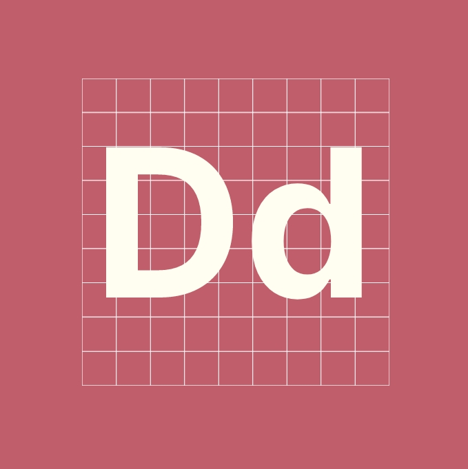 Un particolare della lettare D, utilizzata per il brand Aer San