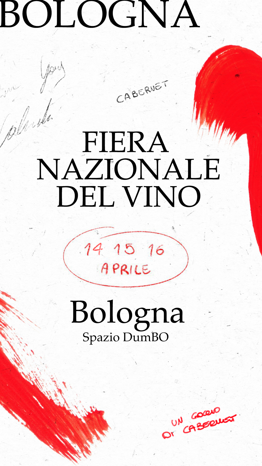 Un poster per la Fiera Nazionale del vino del 14, 15 e 16 aprile