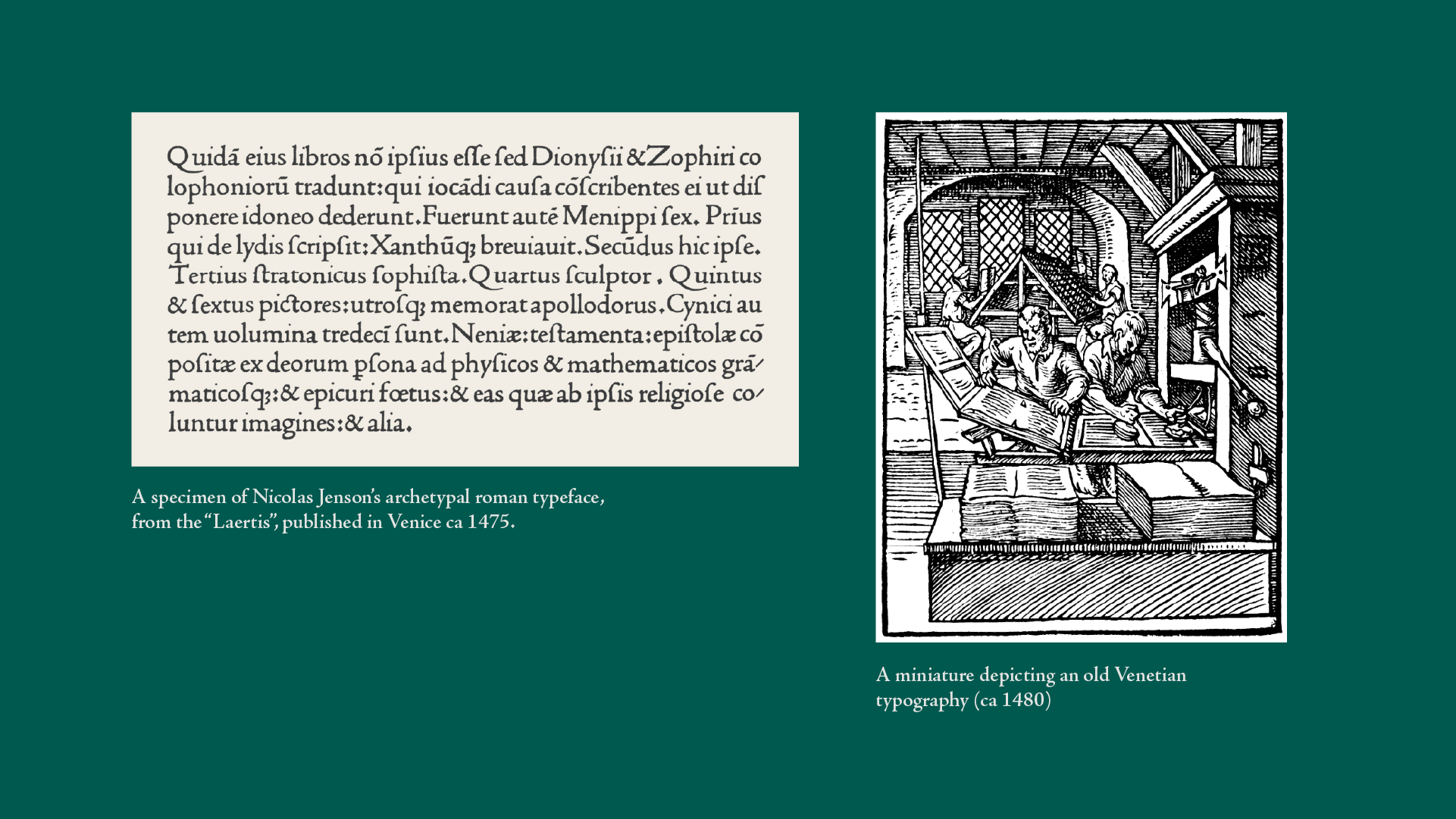 Un dettaglio sulla tipografia utilizzata per Salone Verde