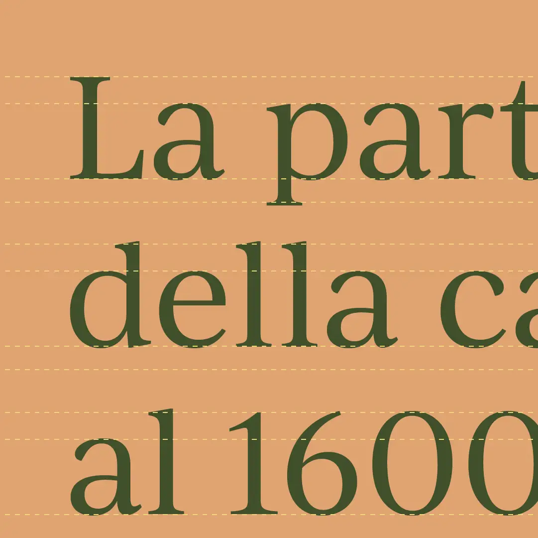 Dettaglio dell'interlinea della font utilizzata per il branding d'oltralpe
