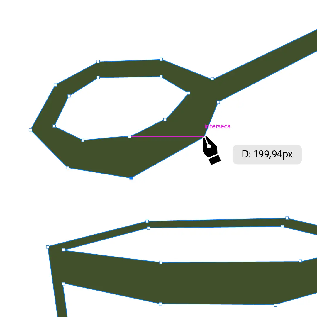 Un dettaglio del disegno delle illustrazioni geometriche per d'Oltralpe, raffiguranti un secchio ed un cucchiaio