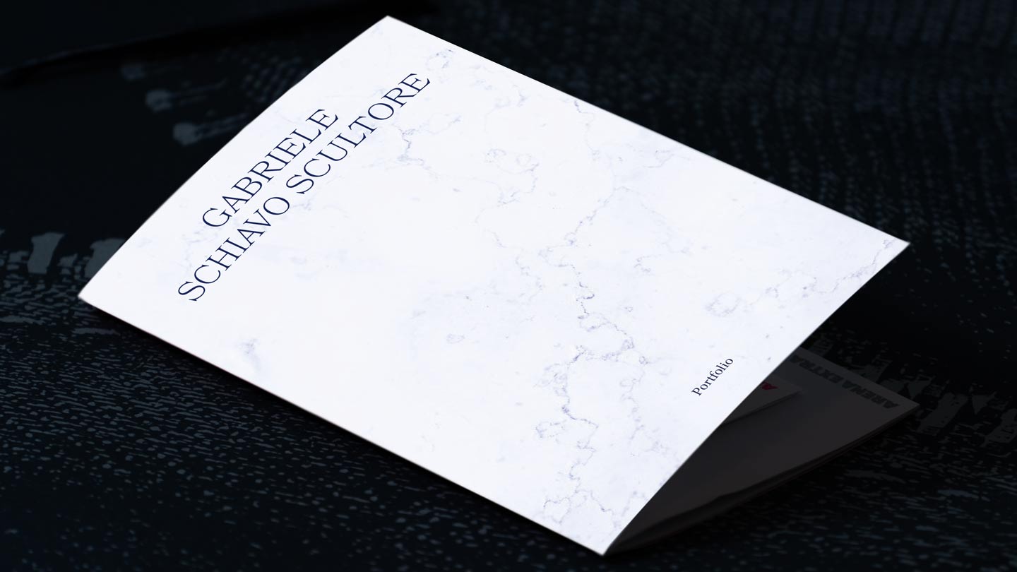 La copertina del portfolio di Gabriele Schiavo, che raffigura la texture del marmo