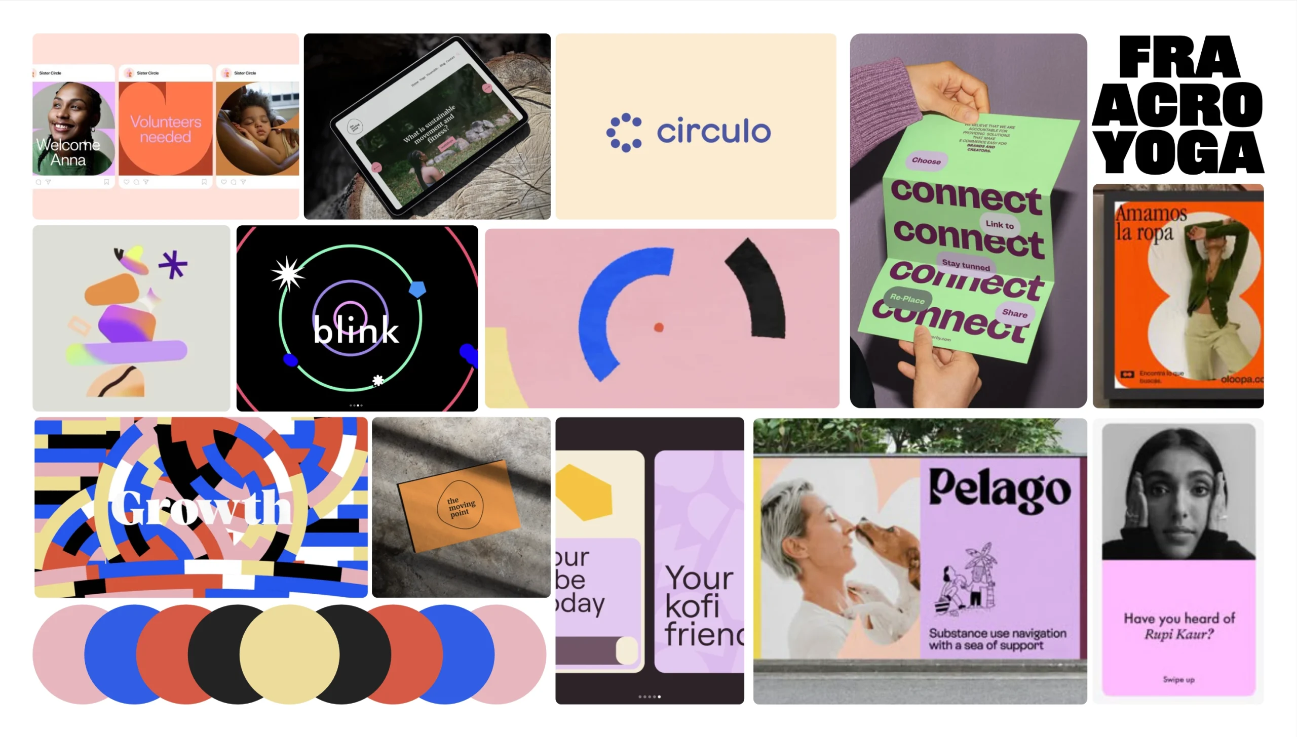 Una moodboard esplorativa per il progetto fracroyoga