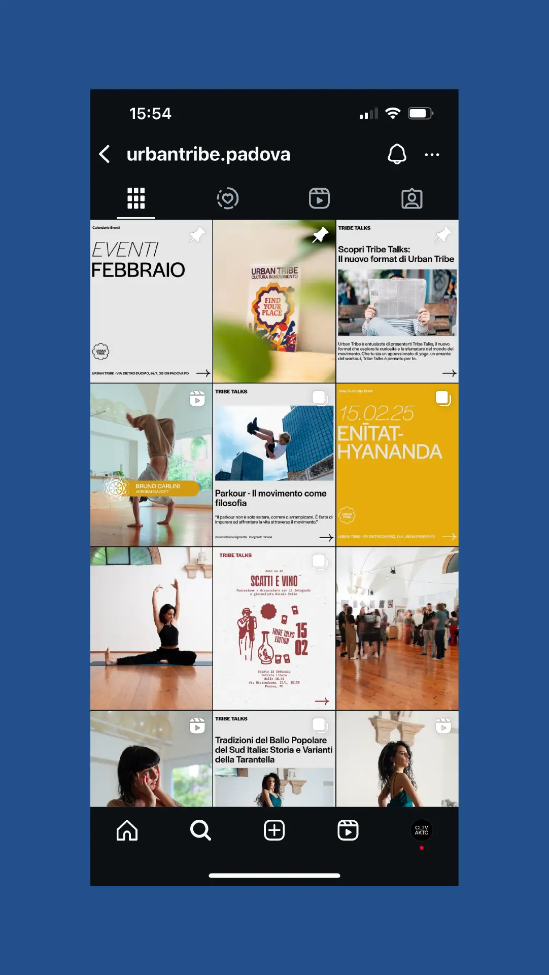 La pagina instagram di Urban Tribe Padova